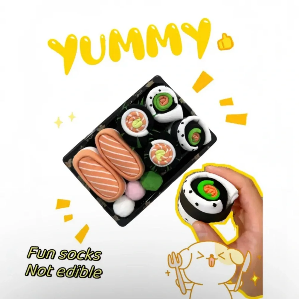 Unisex Novelty Sushi Sock 3 Pair Gift Set - Picture 3 of 3